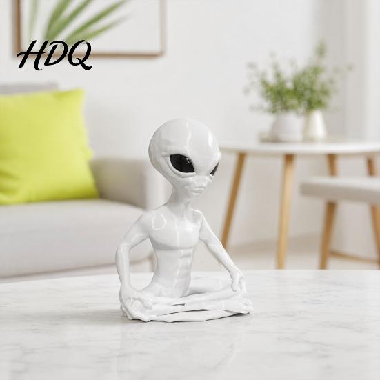 Фигурка из коллекции искусства, 3D-печатная модель инопланетянина, Забавная статуэтка йоги и дзен для витрины, Декор комнаты, Пространства для медитации, Гостиной, Офиса,
