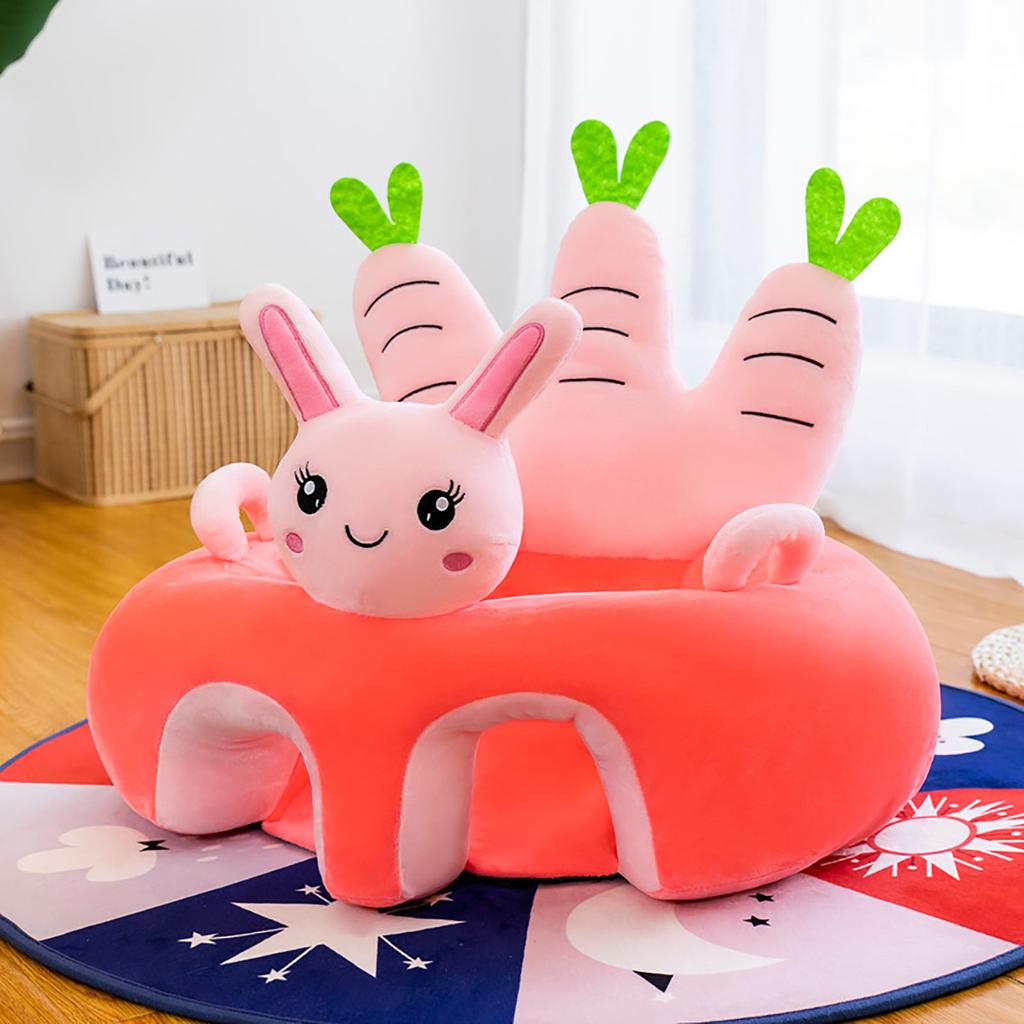 Children Chair Cute Animal Shaped Sofa Learning Seat, Plush Toy Cartoon Learning Infant Portable,Without Filled Cotton