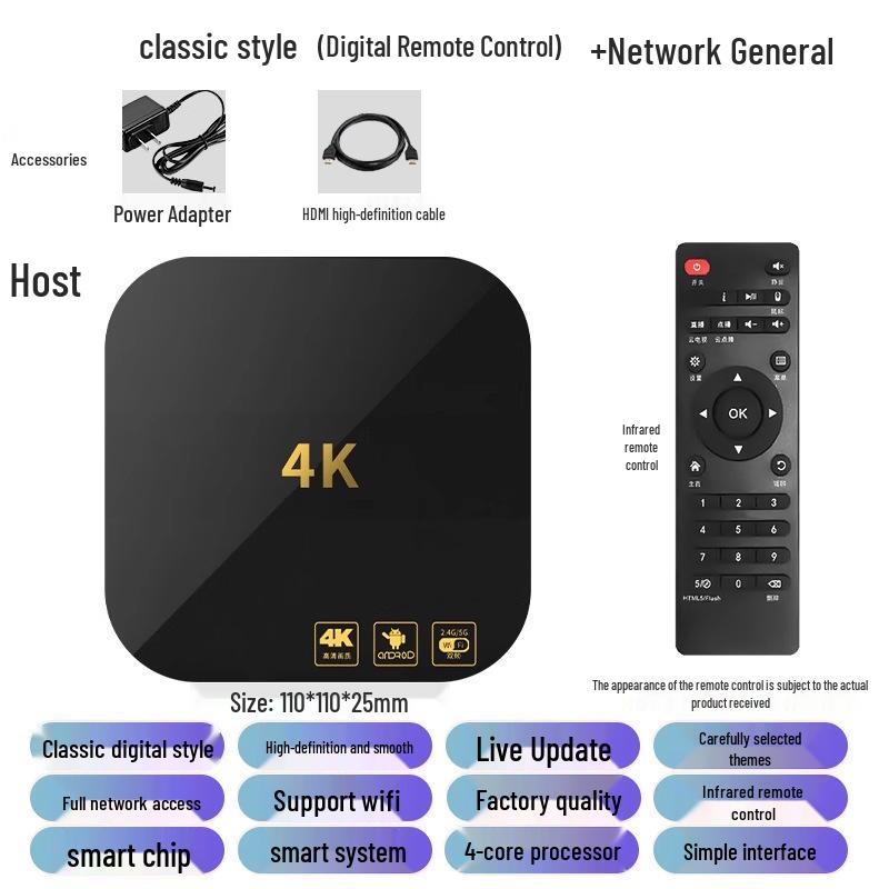 4K HD Кино и ТВ Стриминговая коробка 5G Двухдиапазонная с Универсальным Мобильным Экрановым Кастингом