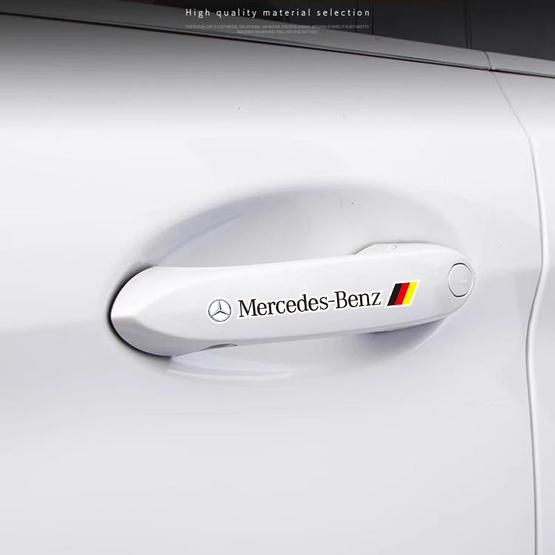 EXY1 2025 Hot 4Pcs Car Styling Door Handle Stickers Vinyl Decoration For Mercedes Benz AMG GLE GLS CLS GLC CLA GLA GLK ML C197 R231 W