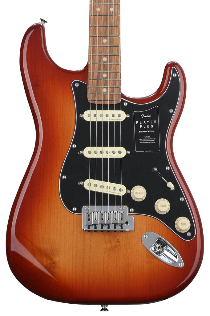 Fender Electric Guitar Player Plus Pau Ferro Sienna Soft Case Included Stratocaster®, Fingerboard, Sunburst,