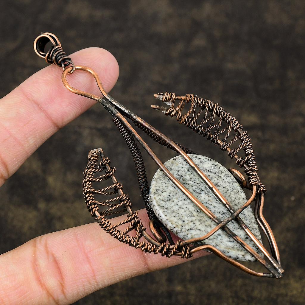 Натуральный синий азурит K2, подвеска ручной работы из медной проволоки, размер 4,21 дюйма, N5H12