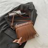 French retro fringed commuter bucket bag women's 2025 summer new soft-faced one-shoulder messenger fringed bag