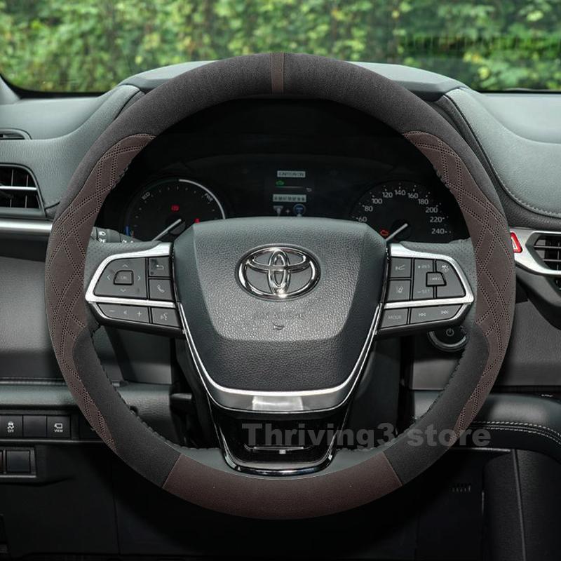 Теплая замшевая оплетка на руль автомобиля для Toyota Sienna 2026 Camry -2025 Зимние подогреваемые чехлы для чехлов Автоаксессуары