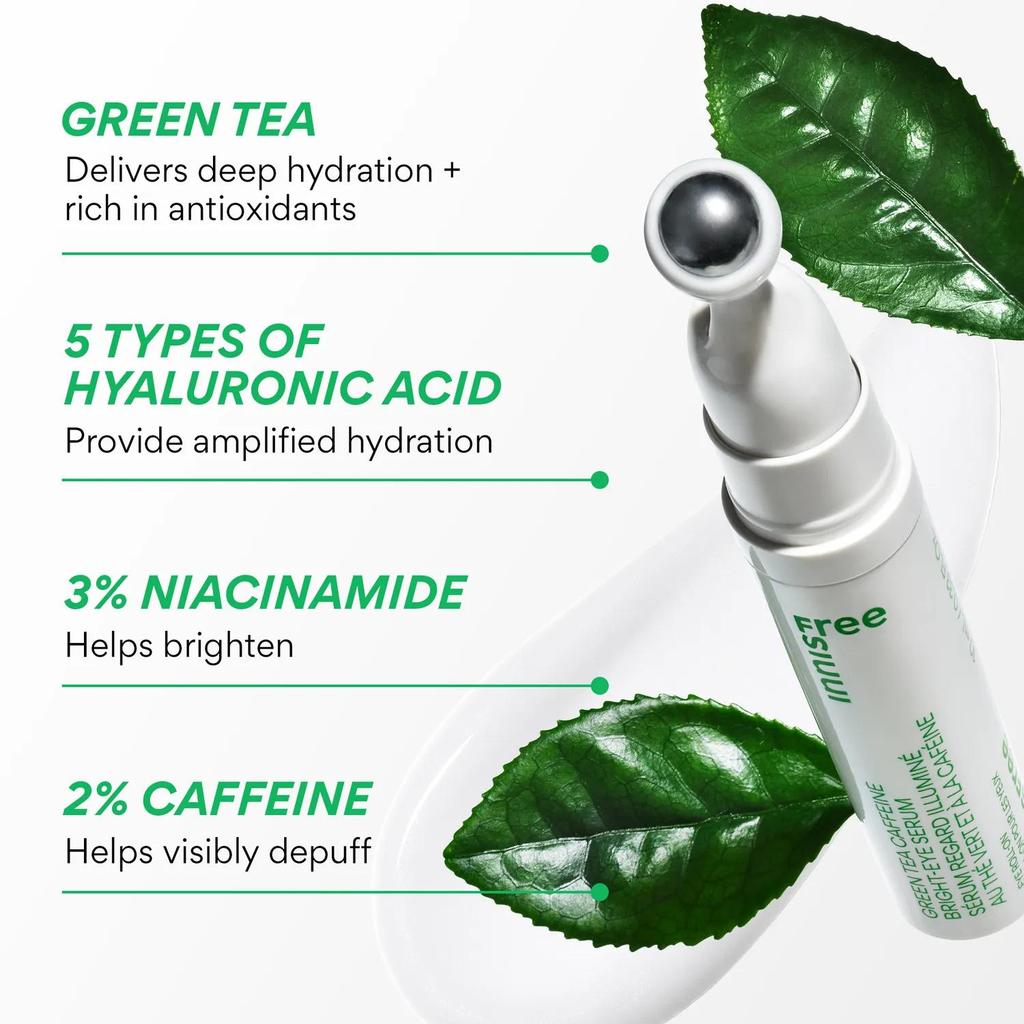 Innisfree Зеленый чай Гиалуроновый сияющий шарик для глаз и лица