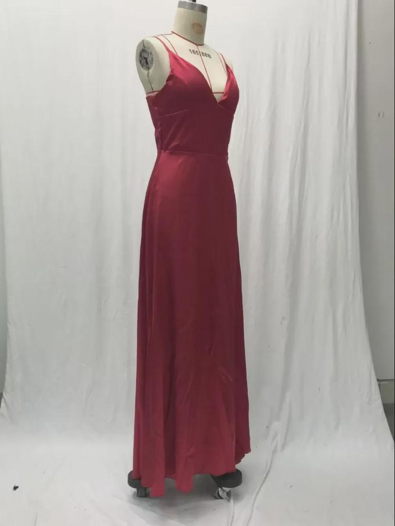 Весна/лето 2025 г. Европейское и американское сексуальное платье с V-образным вырезом и подтяжками