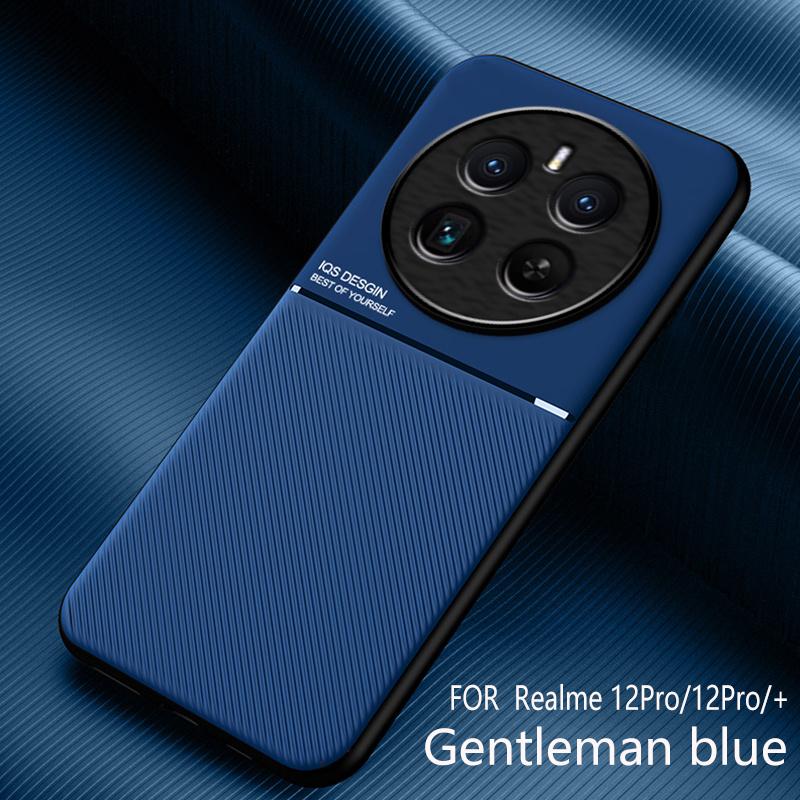 Для Oppo Realme 12 Pro Plus 5G чехол роскошный силиконовый автомобильный магнитный держатель задняя крышка для Realmi 12 Pro+ Pro Plus 5G кожаные чехлы