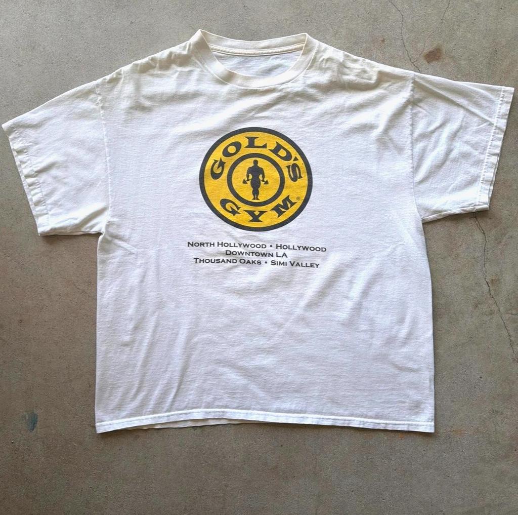 Vintage Gold’s Gym California T-Shirt GYM Graphic Cotton Tee Printing High-end Luxury Unisex Style Both of Men and Women