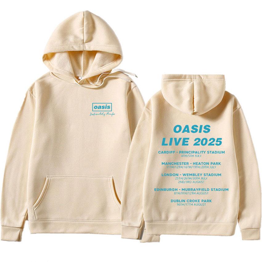 Худи с принтом тура Singer O-Oasis Live 25, мужские толстовки с длинным рукавом, унисекс, флис, свободный пуловер, одежда Y2k
