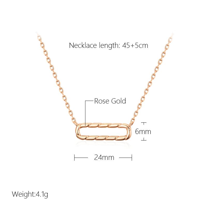 Простое квадратное колье Kinel из розового золота с подвеской