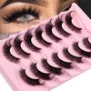 7 Pairs Of Fox Eye False Eyelashes, Naturally Thick Curled Oblique Flying Eyelashes