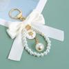 Pearl Chain Bow Key Chain Big Bow Car Key Holder Fashion Car Keychain
