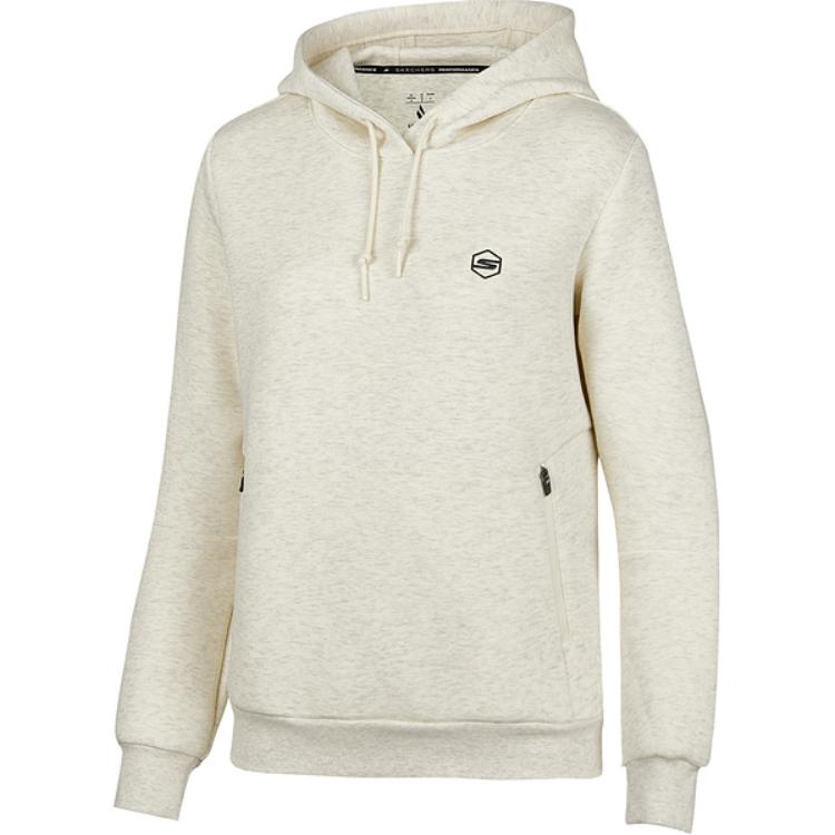 Skechers Спортивный пуловер Comfort Sports Goknit с логотипом, повседневная толстовка с длинным рукавом для женщин, бежевая P424W011-00SK