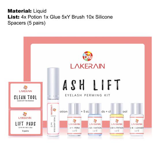 Set with Fixation Glue Professional Semi-Permanent Curl Lash Lifting Styling Potion Tool Kit for Beauty Salon