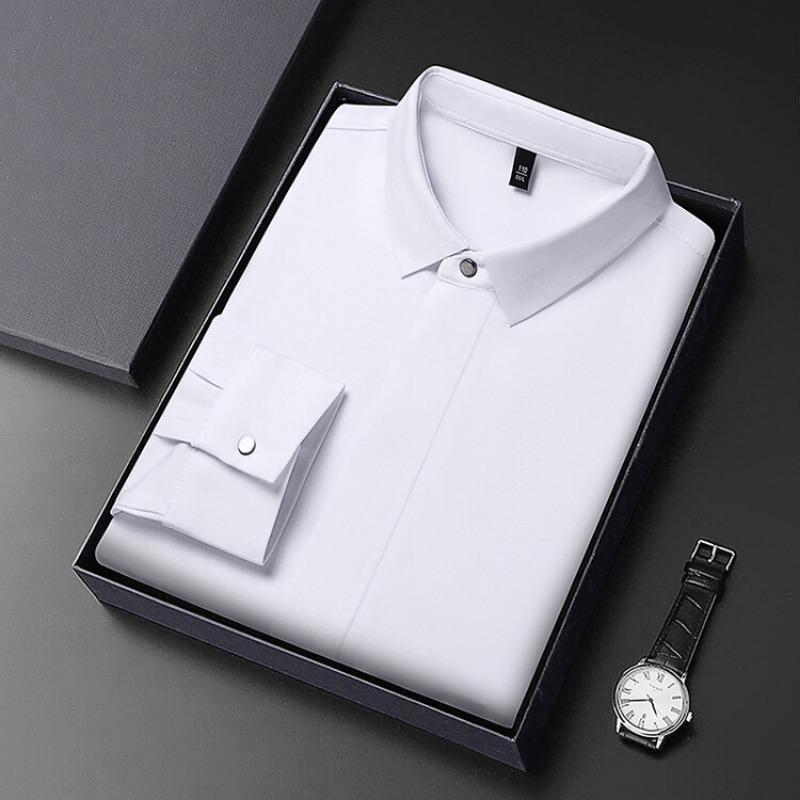 Мужская рубашка с длинным рукавом Business Casual на молнии без следов Весна Осень