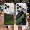 Чехол для телефона 'Природа Снежные горы Озера Трава' для iPhone 16 15 11 12 14 13 Pro Max Mini X XSMax XR 7 8 Plus SE4 16e Силиконовые чехлы