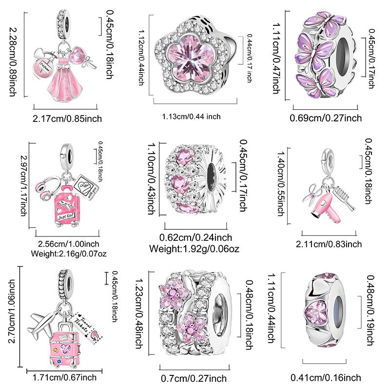 Медь Сладкий Пончик Девочка-Цветочница Розовая Серия Шармы Бусины Подходят для Оригинального Браслета Пангла Высокое Качество DIY Ювелирные Изделия