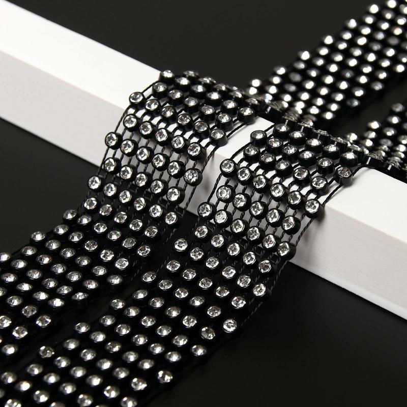 Блестящий длинный шарф, шейные платки, галстук, чокер, ожерелье для женщин, роскошный галстук-бабочка, воротник-ожерелье, ювелирные изделия