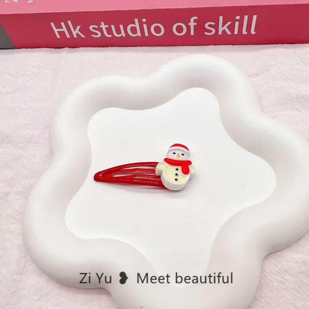 Adorable Christmas Hair Clips for Kids - Santa Cartoon Accessories, Festive Holiday Headdress