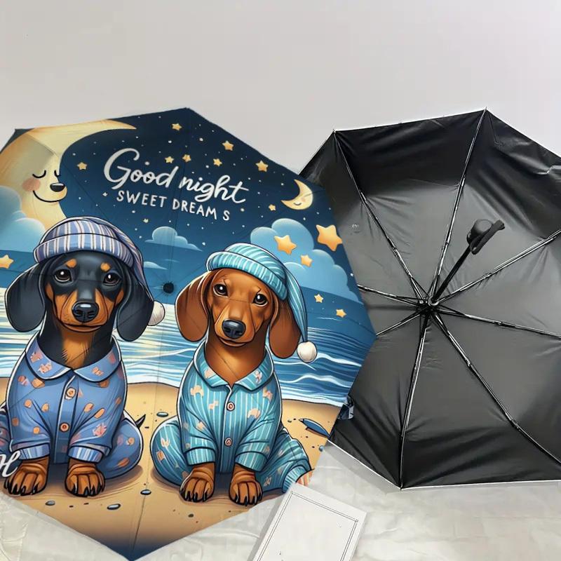 1pc Dachshund Nightwear Umbrella with Plastic Handle,Suitable for All Seasons Home Travel Outdoor UmbrellaDD499
