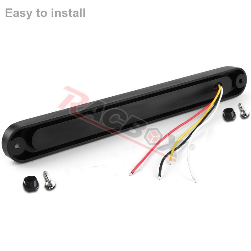 2pcs 15 LED Trailer Tail Light Bar Stop Brake Turn Signal Light Sequential Strobe LED Strip Lamp Smoked Lens Pickup Truck RV UTV