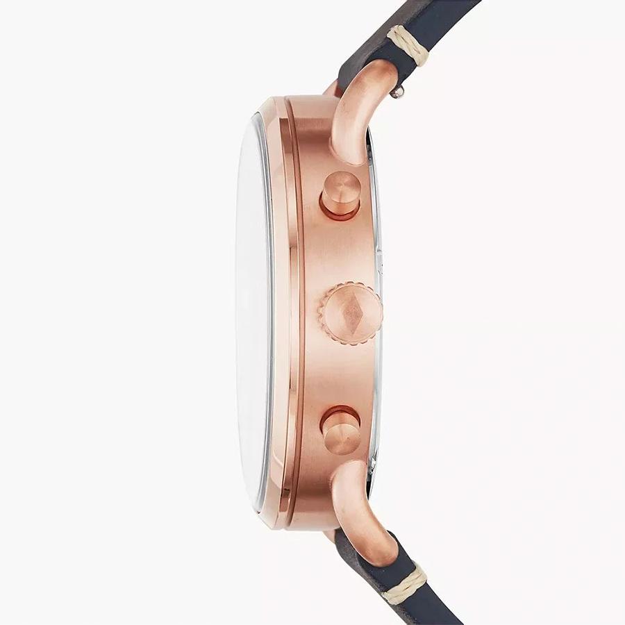 Fossil Мужские повседневные наручные часы в деловом стиле, кварцевые часы, синий циферблат с черным ремешком, трехстрелочный хронограф FS5404