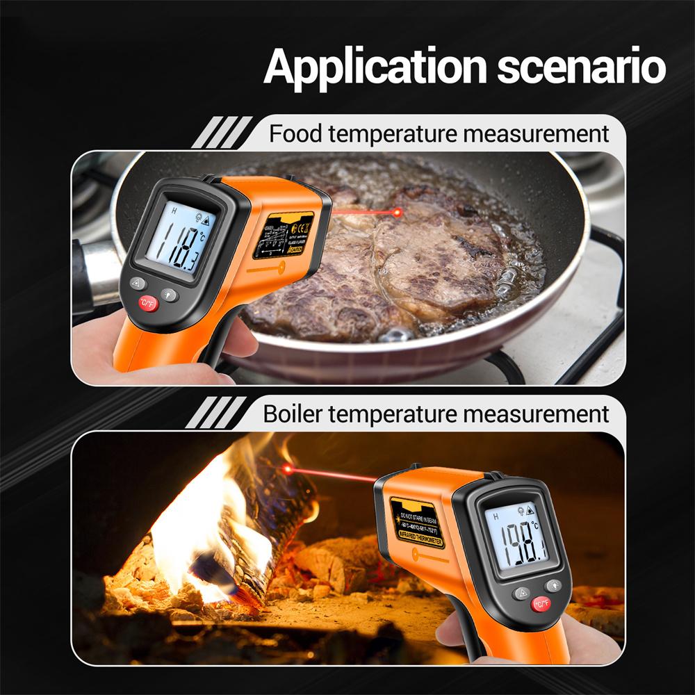 Infrared Handheld Temperature Gun -50~400℃ IR Llaser Sensor Tester Gun Industrial Thermal Imager VA Screen Meter Pyrometer Tool