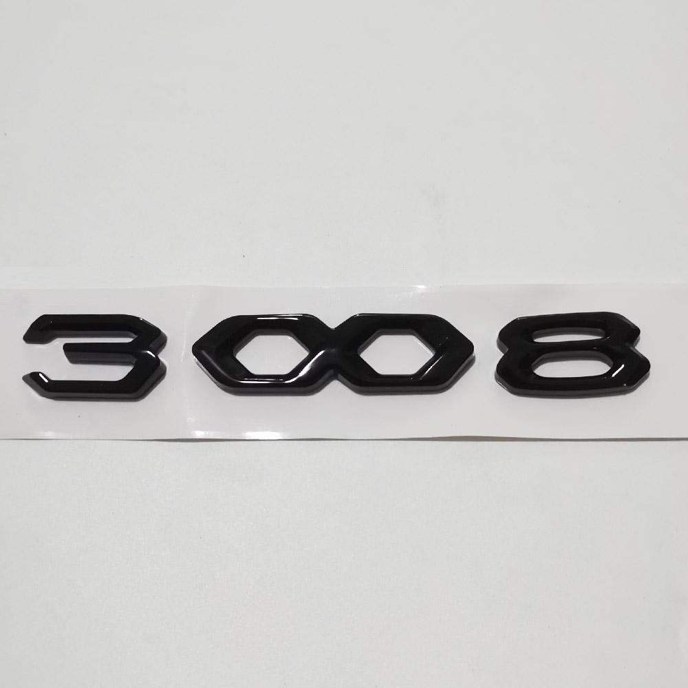 Глянцевая черная задняя наклейка 3008 2008 5008, наклейка с эмблемой для 5008 3008 2008 GT, стиль автомобиля, наклейка на капот автомобиля