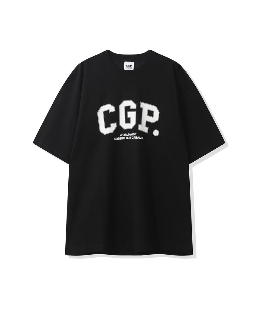 CGP Большая оверсайз футболка с коротким рукавом и логотипом-аркой Cgp - Черная
