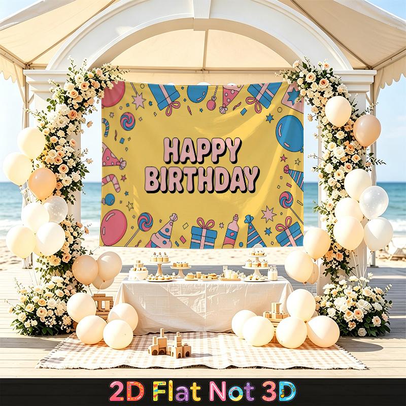 Red Balloon Backdrop Banner 1pc - Celebration Decor