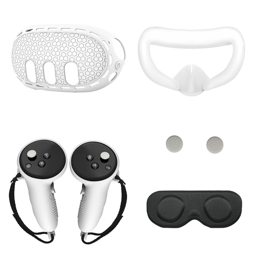 Набор из 5 предметов для Meta Quest3, силиконовая крышка для лица, защитная крышка для объектива, замена для Quest3 VR