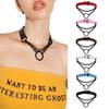 Goth Choker Necklace Faux Leather Gothic Choker Adjustable Metal O-Ring Chain Collar Cool Punk Emo Jewelry for Women Men