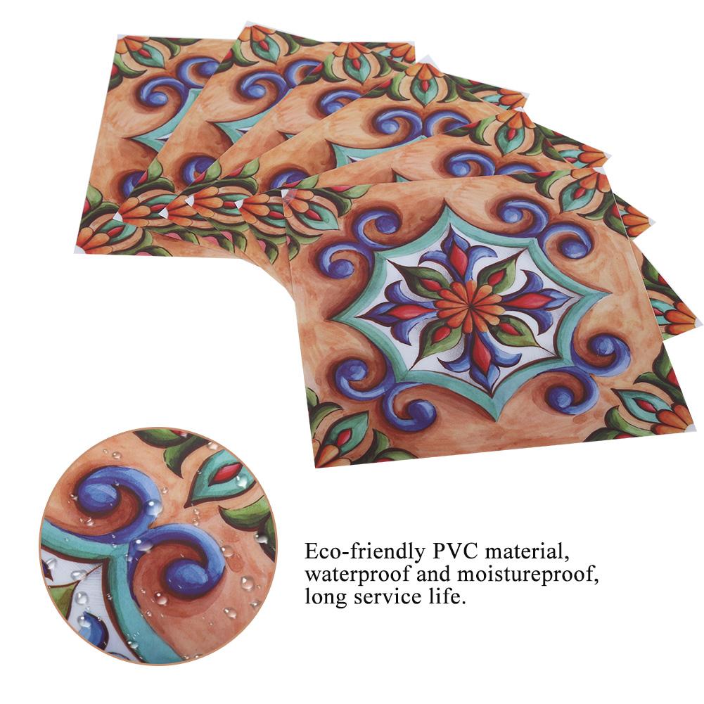 6 шт. Самоклеящиеся наклейки на пол из ПВХ для плитки, ванной комнаты, кухни, комнаты, стены, лестницы