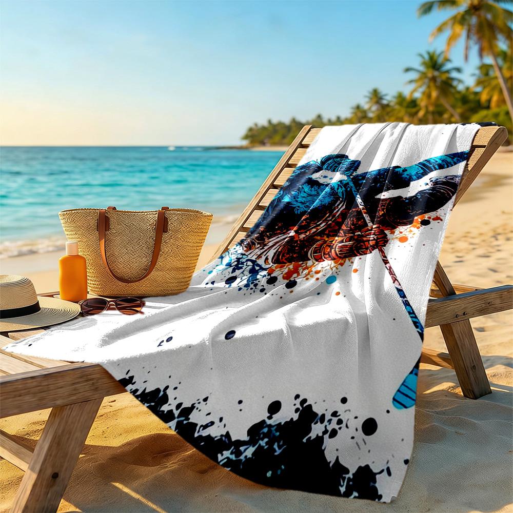 Hockey1 Beach Towel High Absorbency & Quick-Dry Comfortable Lightweight