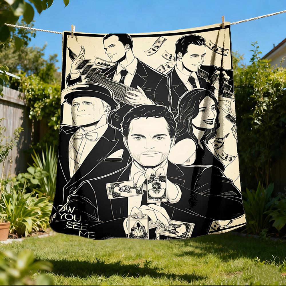 1pc Magic Tricks Outdoor Flannel Throw Blanket Soft, Cozy, Warm All Season, Machine Washable,