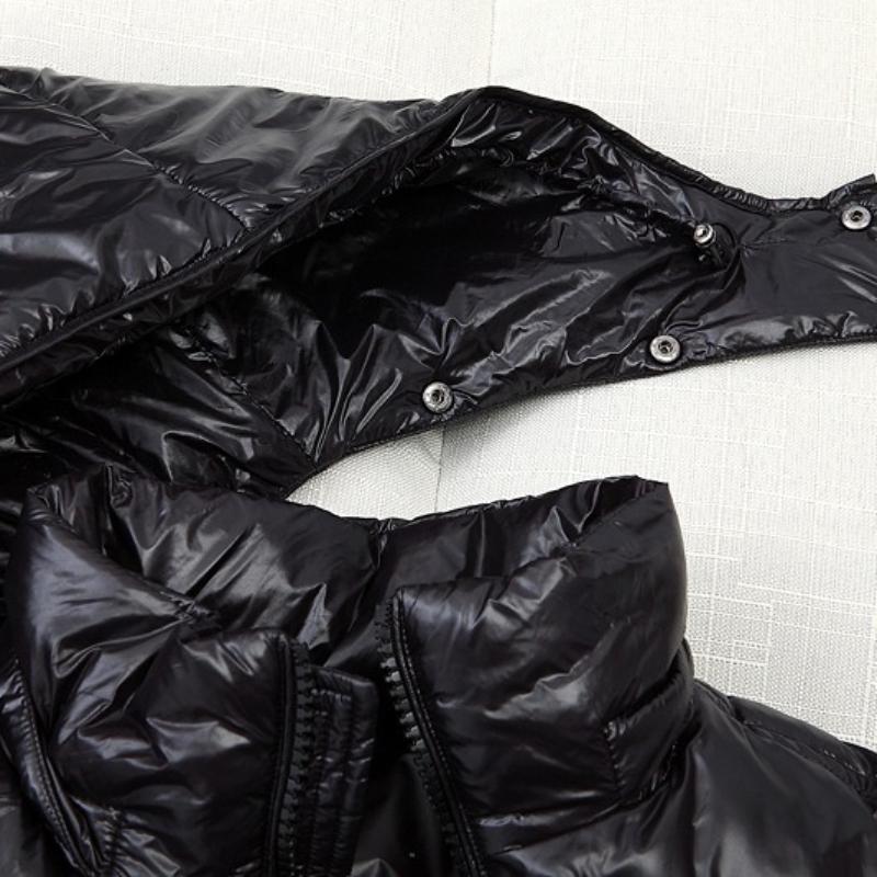 Блестящая хлопковая куртка Унисекс Короткая с капюшоном Утепленное хлопковое пальто Теплая верхняя одежда Модная одежда для холодной погоды
