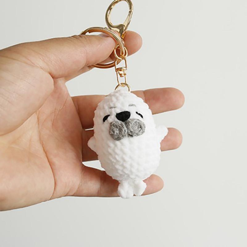 Милые брелоки в виде кукол-тюленей ручной работы, серия морских животных, вязаный крючком брелок для сумки, подвеска, вязаная кукла-тюлень, аксессуары оптом