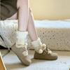 Женские плюшевые туфли Birkenstocks на толстой подошве, зимние новые, на плоской подошве, нескользящие, теплые хлопковые сапоги для снега