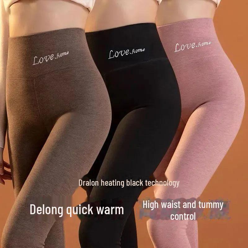 Женские леггинсы из утолщенного бархата с высокой талией - бесшовные, теплые, осенне-зимняя одежда