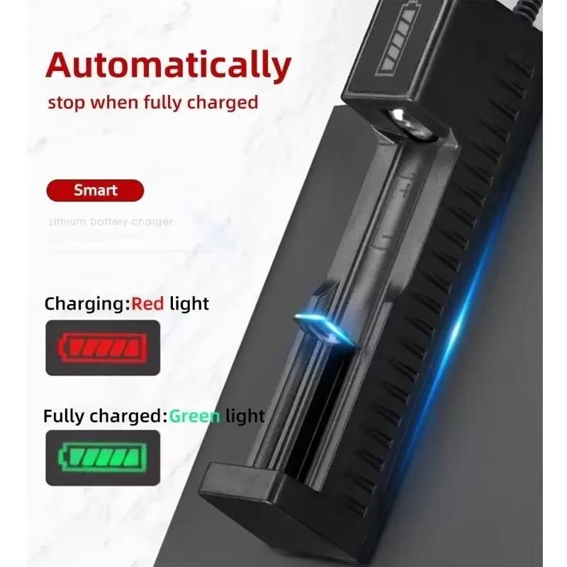 Зарядное устройство для аккумуляторов 18650 1 слот Аккумуляторы USB Универсальная умная быстрая зарядка для 14500 16650 14650 18500 Аксессуары