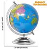 Educational Globe - 13 Inch Height Metal Base With India Political Map (70 X 100 Cm) - World Globe for Home and Office Decor, Gift Item, Show Piece