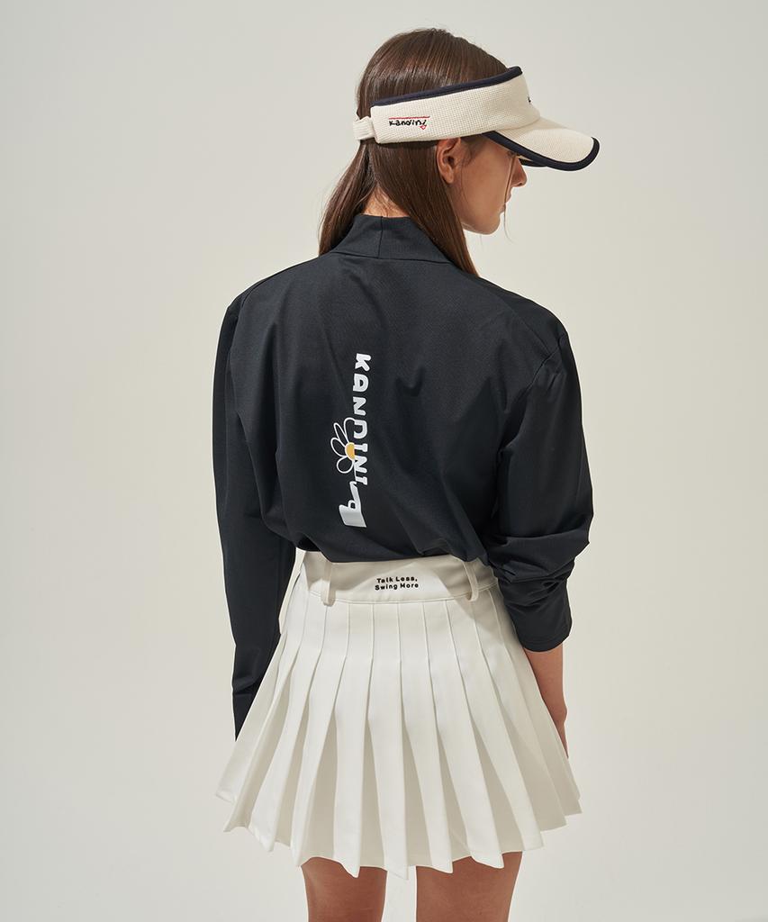 Candini Ivory Asymmetrical Pleated Skirt-26.Ver