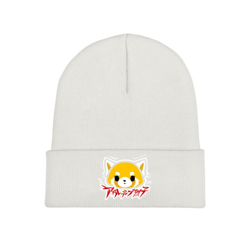 Aggretsuko Knitted Hat Beanie Autumn Winter Hats Warm Color Retsuko Anime Panda Death Metal Cap Unisex Women Gift