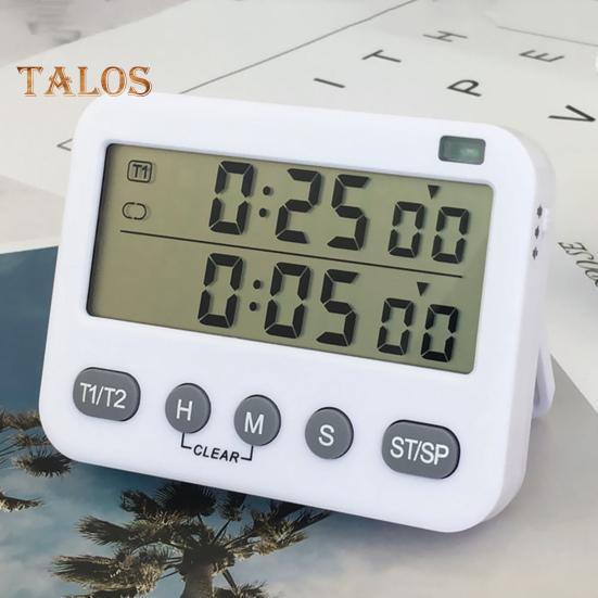Двойной цифровой таймер, удобный таймер с питанием от батареи, функция памяти, инструмент для управления временем для домашней кухни, прочный