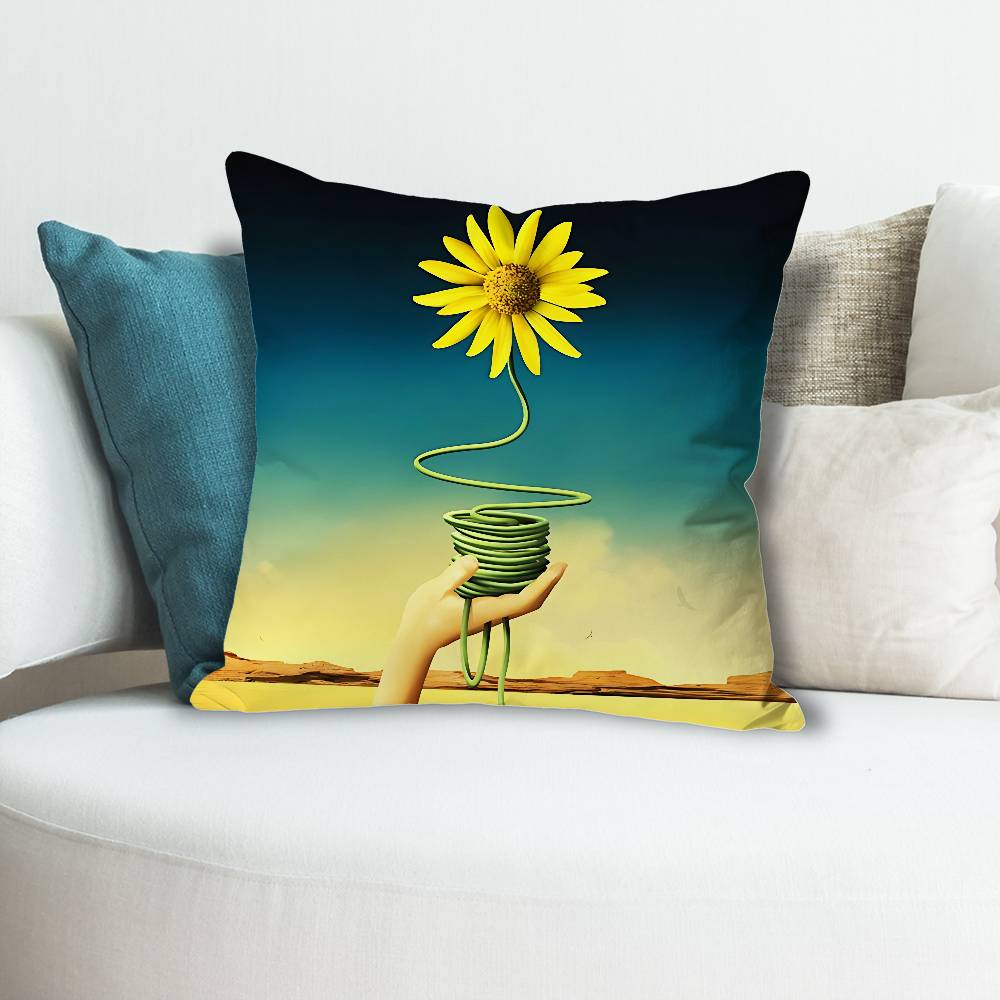 SSalvador Dali Art Pillow Cases for Bedroom Living Room Sofa Home Decor Polyester Cushion Cover with Zipper