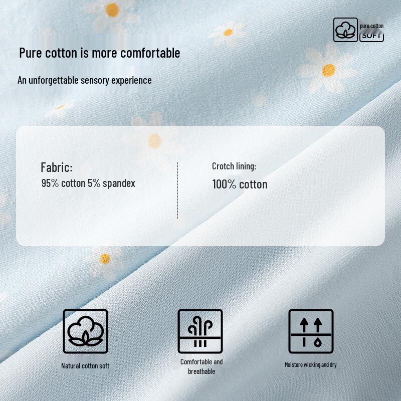 Urban Lady Women's Pure Cotton Antibacterial Mid-Waist Briefs (4-Pack)