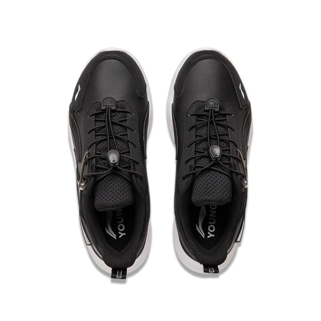 Li Ning Kids Sports Lifestyle Series Fashion Versatile Durable Lightweight Shock Absorption Low Top Casual Shoes Kids Casual Shoes Black YKCU162-13