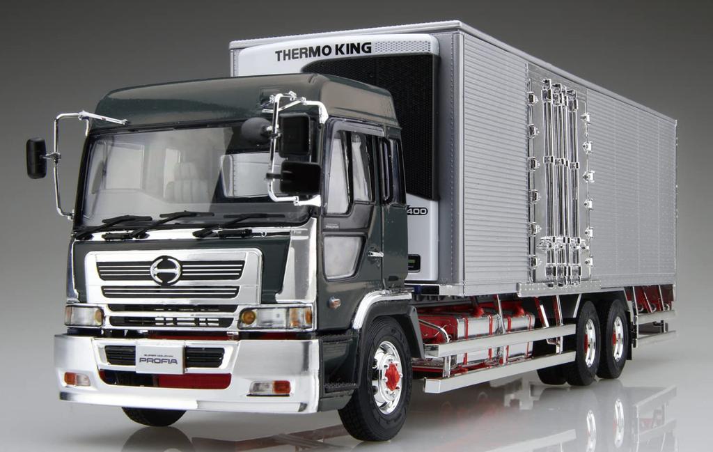 Aoshima Bunka Kyozaisha Heavy Freight Series Hino Profia Teravi FR Hyster Short Refrigerated Van Thermo King Plastic Model 1/32 No.2 &
