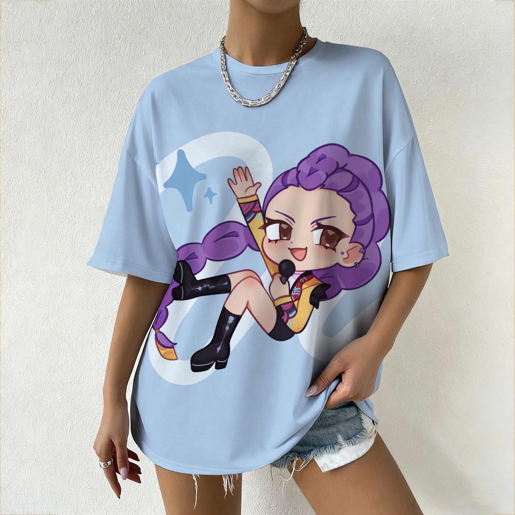 Женские футболки KPop Охотники на демонов Женская футболка оверсайз с аниме-принтом Повседневная футболка на каждый день
