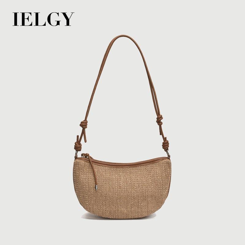 IELGY Hand-Woven One-Shoulder Messenger Dumpling Bag